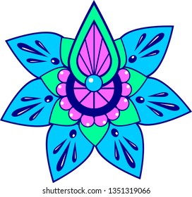 Abstract flower in cold colors
