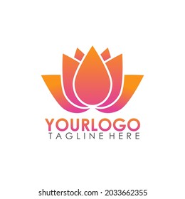 abstract flower color gradation logo