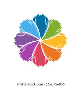 Abstract Flower Color Logo