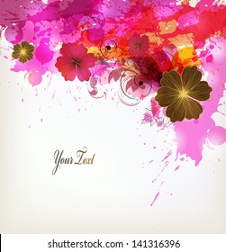 abstract flower with colorful blots. Vector design