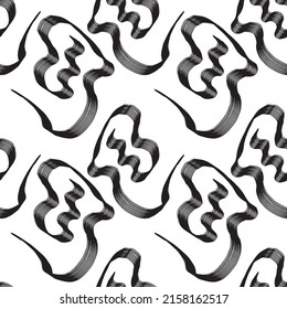 Abstract flower and colorful geometric seamless textile print pattern. Creative doodle art seamless pattern with different shapes and textures
