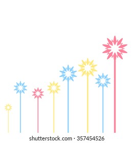 Abstract flower with colorful on isolated background, vector illustration