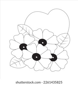 abstract flower colorig page.Doodle floral drawing. Art therapy coloring page. 