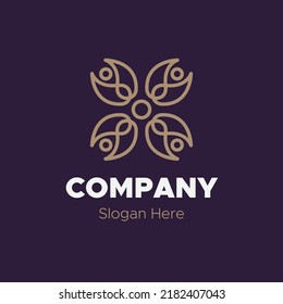 abstract flower company logo template vector design
