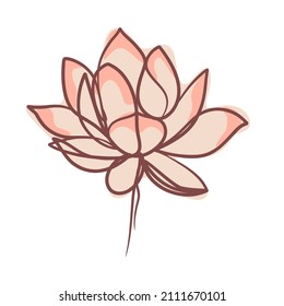 Abstrakte Blume im Stilstil der kontinuierlichen Linien. Eine Linie Blumenzeichnung. Moderner Minimalist
