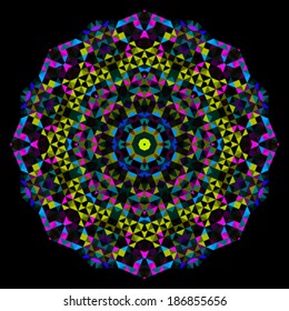 Abstract Flower. Creative Colorful style vector wheel. Cyan Magenta Yellow Black Dominant Color