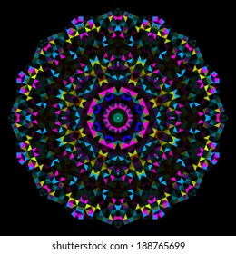Abstract Flower. Creative Colorful style vector wheel. Cyan Magenta Yellow Black Dominant Color