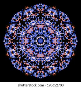 Abstract Flower. Creative Colorful style vector wheel. Red Blue Black Dominant Color