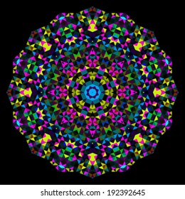 Abstract Flower. Creative Colorful style vector wheel. Cyan Magenta Yellow Black Dominant Color