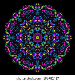 Abstract Flower. Creative Colorful style vector wheel. Cyan Magenta Yellow Black Dominant Color