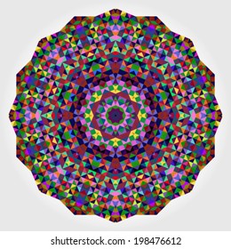Abstract Flower. Creative Colorful style vector wheel. Abstract colorful circle backdrop. Geometric vector mandala. Red Green Orange Purple Lilac Blue Violet Magenta Color Round Background