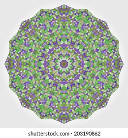 Abstract Flower. Creative Colorful style vector wheel. Lilac Violet Green White Dominant Color