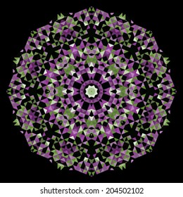 Abstract Flower. Creative Colorful style vector wheel. Lilac Violet Green Pink White Black Dominant Color
