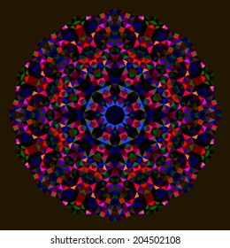 Abstract Flower. Creative Colorful style vector wheel. Red Blue Green Black Dominant Color
