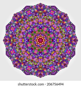 Abstract Flower. Creative Colorful Style Wheel Colorful Circle Geometric Backdrop. Red Green Orange Purple Lilac Violet Blue Violet Magenta White Color Round Background