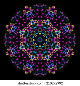 Abstract Flower. Creative Colorful style vector wheel. Cyan Magenta Yellow Black Dominant Color