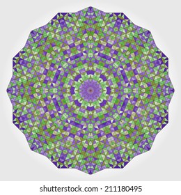 Abstract Flower. Creative Colorful style vector wheel. Lilac Violet Green White Dominant Color