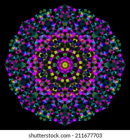 Abstract Flower. Creative Colorful style vector wheel. Cyan Magenta Yellow Black Dominant Color