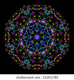 Abstract Flower. Creative Colorful style vector wheel. Cyan Magenta Yellow Black Dominant Color