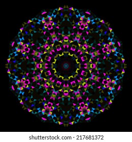 Abstract Flower. Creative Colorful style vector wheel. Cyan Magenta Yellow Black Dominant Color