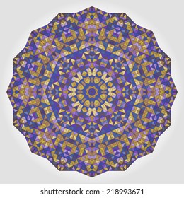 Abstract Flower. Creative Colorful style vector wheel. Lilac Violet Brown Yellow Blue White Black Dominant Color