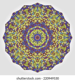 Abstract Flower. Creative Colorful style vector wheel. Lilac Violet Brown Yellow Blue White Black Dominant Color