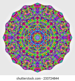Abstract Flower. Creative Colorful style vector wheel. Abstract colorful circle backdrop. Geometric vector mandala. Red Green Orange Purple Lilac Blue Violet Magenta Color Round Background