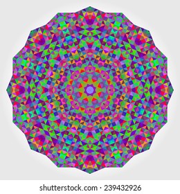 Abstract Flower. Creative Colorful style vector wheel. Abstract colorful circle backdrop. Geometric vector mandala. Red Green Orange Purple Lilac Blue Violet Magenta Color Round Background