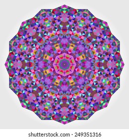 Abstract Flower. Creative Colorful Style Wheel Colorful Circle Geometric Backdrop. Red Green Orange Purple Lilac Violet Blue Violet Magenta White Color Round Background