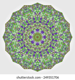 Abstract Flower. Creative Colorful style vector wheel. Lilac Violet Green White Dominant Color