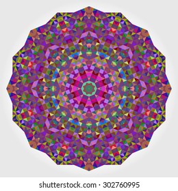 Abstract Flower. Creative Colorful Style Wheel Colorful Circle Geometric Backdrop. Red Green Orange Purple Lilac Violet Blue Violet Magenta White Color Round Background