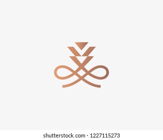 Abstract flower crown logotype. Hookah smoking logo.