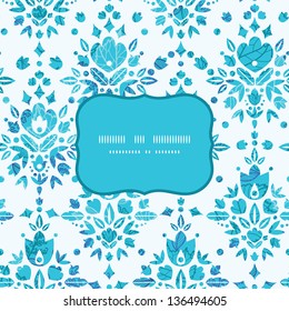 Abstract Flower Damask Frame Seamless Pattern Background
