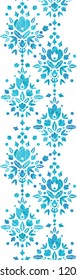 Abstract Flower Damask Vertical Seamless Pattern Border