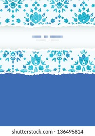 Abstract Flower Damask Vertical Torn Frame Seamless Pattern Background