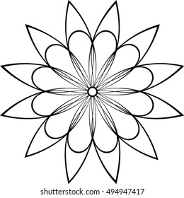 Abstract flower. Decorative round ornaments.