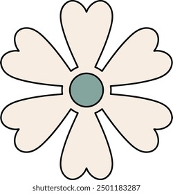 Abstract Flower Design with Heart Shaped Petals