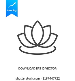 Abstract flower design. Line creative symbol. Universal icon. Lotus sign. Simple logotype template for premium business. Vector illustration.