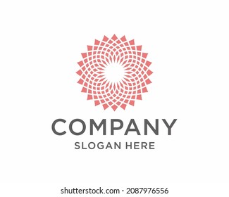 Abstract flower design. Line creative symbol. Universal icon. Lotus sign. Simple logotype template for premium business. Vector illustration. mandala flower 