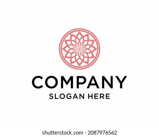 Abstraktes Blumendesign. Kreatives Symbol der Linie. Universelles Symbol. Lotus-Zeichen. Einfache Logo-Vorlage für Premium-Unternehmen. Vektorgrafik. Mandalaflora 