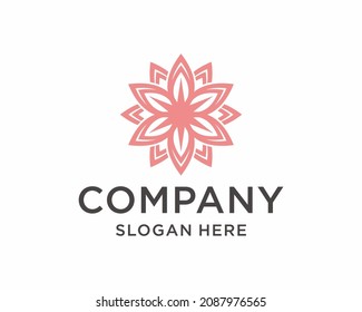 Abstract flower design. Line creative symbol. Universal icon. Lotus sign. Simple logotype template for premium business. Vector illustration. mandala flower 