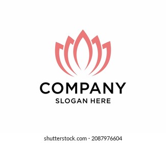 Abstract flower design. Line creative symbol. Universal icon. Lotus sign. Simple logotype template for premium business. Vector illustration. mandala flower 