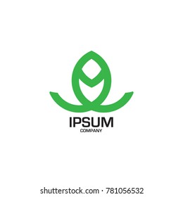 Abstract flower design. Line creative symbol. Universal icon. Lotus sign. Simple logotype template for premium business. Vector illustration.