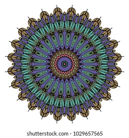 Abstract Flower design Mandala. Decorative round elements. Oriental pattern, vector illustration.Coloring book page