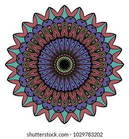 Abstract Flower design Mandala. Decorative round elements. Oriental pattern, vector illustration.Coloring book page