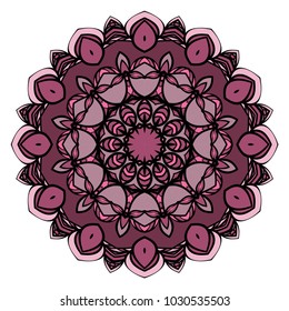 Abstract Flower design Mandala. Decorative round elements. Oriental pattern, vector illustration.Coloring book page