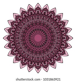 Abstract Flower design Mandala. Decorative round elements. Oriental pattern, vector illustration.Coloring book page