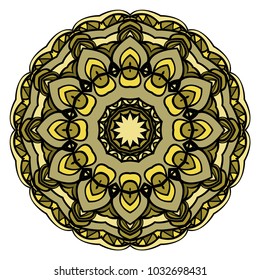 Abstract Flower design Mandala. Decorative round elements. Oriental pattern, vector illustration.Coloring book page