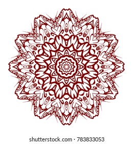 Abstract Flower design Mandala. Decorative round elements. Oriental pattern, vector illustration.Coloring book page