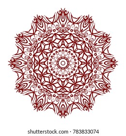 Abstract Flower design Mandala. Decorative round elements. Oriental pattern, vector illustration.Coloring book page